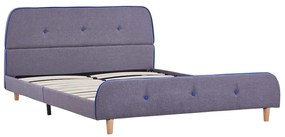 Estrutura de cama sem colchão 135x190 cm tecido cinzento-claro