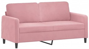 2 pcs conjunto de sofás com almofadas veludo rosa