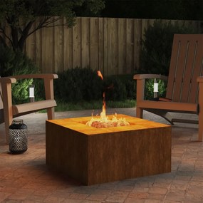 vidaXL Braseira 60x60x30 cm aço corten