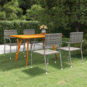 vidaXL 5 pcs conjunto de jantar para jardim antracite
