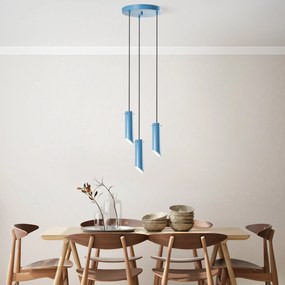 Candeeiro de Teto Kesik – Azul Claro – Diâmetro 40 cm