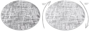 Tapete MEFE moderno  Circulo 8722 Linhas vintage - Structural dois níveis de lã cinza cinzento / branco