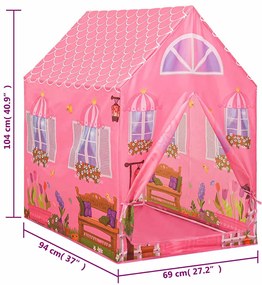 Tenda de brincar infantil 69x94x104 cm rosa