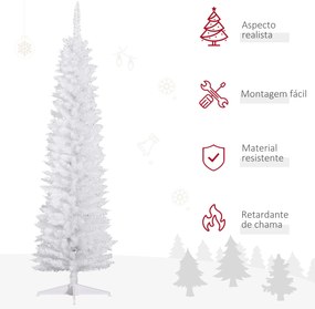 HOMCOM Árvore de Natal Artificial 180cm Ignífugo com 390 Ramos de PVC