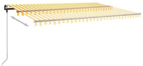 Toldo retrátil manual independente 500x350 cm amarelo e branco