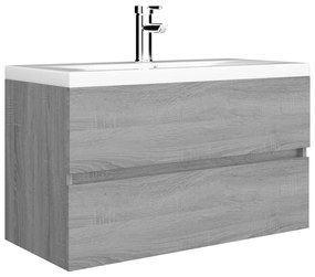 Móvel p/ lavatório 80x38,5x45 cm derivados madeira cinza sonoma