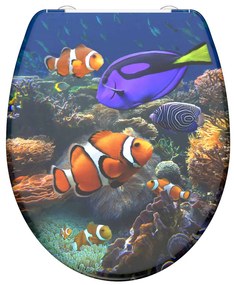435105 SCHÜTTE Assento de sanita c/ fecho suave SEA LIFE duroplast estampado