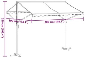 Toldo de pé 300x300 cm tecido e aço azul e branco