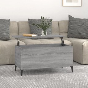 vidaXL Mesa de centro 90x44,5x45 cm derivados de madeira cinza sonoma