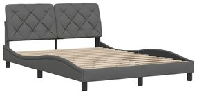 Estrutura de cama sem colchão 120x200 cm tecido cinzento-escuro