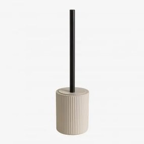 Escova De Casa De Banho Em Abs E Bambu Ozene Beige Creme - Sklum