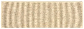 Tapetes escada adesivos aspeto sisal 15pcs 65x21x4cm bege-claro