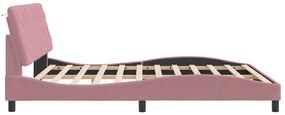 Estrutura de cama c/ cabeceira 180x200 cm veludo rosa