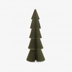 Pacote Com 3 Árvores De Natal De Papel Jesper ↑29,5 Cm & Verde Pesto Com Borda Dourada - Sklum