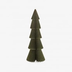 Pacote Com 3 Árvores De Natal De Papel Jesper Verde Pesto Com Borda Dourada & ↑29,5 Cm - Sklum