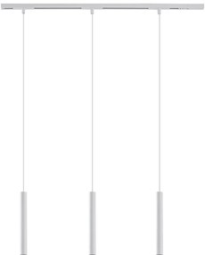 Sistema de iluminação de trilho moderno com 3 pendentes brancas monofásicas - Slimline Keno