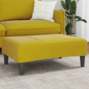 Apoio de pés 77x55x31 cm veludo amarelo