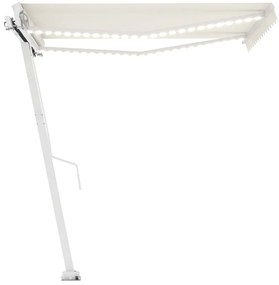 Toldo retrátil manual com LED 300x250 cm cor creme