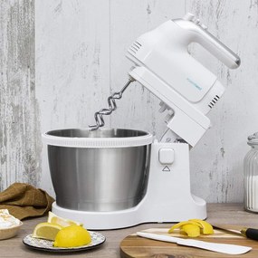 Batedeira de 500 W PowerTwist 500 Steel, Tigela de aço inoxidável autorrotativa de 3,5 L, 5 níveis de velocidade, Função Turbo, Design Ergonómico, 3 a