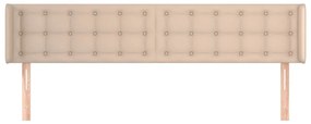 Cabeceira cama abas couro artificial 183x16x78/88 cm cappuccino