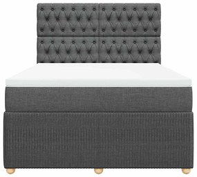 Cama com molas/colchão 140x200 cm tecido cinzento-escuro