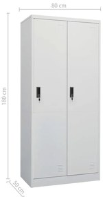 Roupeiro 80x50x180 cm aço cinzento-claro
