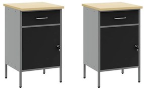 Conjunto de Armário e Painel de Ferramentas vidaXL 5 Peças Preto MDF e