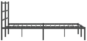 Estrutura de cama com cabeceira 140x200 cm metal preto