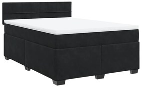 Cama com molas/colchão 160x200 cm veludo preto