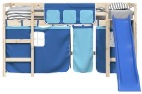 Cortinas para cama elevada poliéster azul