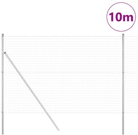 Cerca Euro com 7 Posts 1,5x10 m de Aço Galvanizado