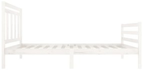 Estrutura de cama 90x200 cm madeira maciça branco