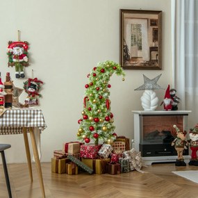 Árvore de Natal artificial pré-iluminada de 210 cm com ponta flexível, 366 galhos, 160 LEDs brancos quentes, 8 modos, formato fino e curvo de lápis