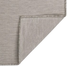 Tapete de tecido plano p/ exterior 100x200 cm cinza-acastanhado