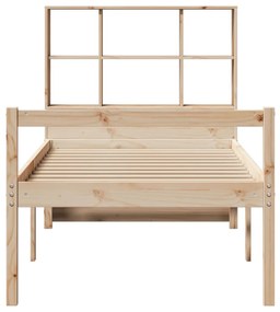 Cama com estante sem colchão 100x200 cm pinho maciço