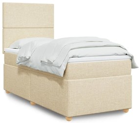 Cama com molas/colchão 90x200 cm tecido cor crème
