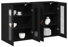 Armários de Parede 2 Peças Carvalho Preto 69,5 x 34 x 90 cm Madeira Es
