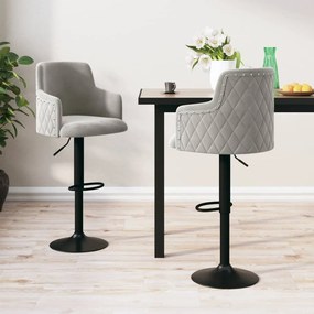 vidaXL Bancos de bar 2 pcs veludo cinzento-claro