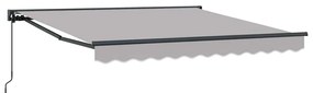 Toldo Retrátil Manual Cinzento-claro 350x250 cm Tecido