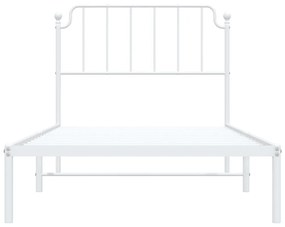 Estrutura de cama com cabeceira 100x200 cm metal branco