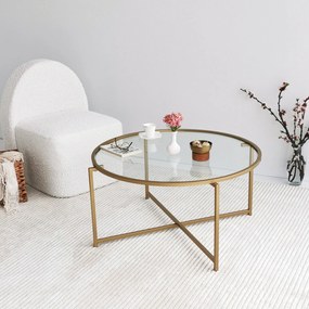 Mesa de Centro Gold Sun – Dourado – 83 x 40 x 83 cm