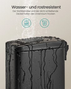 Caixote Lixo casa de banho de 5 litros com tampa estreita Preto