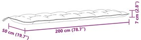 Almofadões banco jardim 2pcs 200x50x7cm mesclado tecido creme