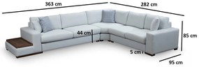 Sofá de Canto Loop - Branco - 282 cm x 363 cm x 95 cm x 85 cm