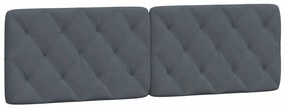 Estrutura de cama c/ luzes LED 160x200cm veludo cinzento-escuro