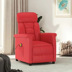 329683 vidaXL Cadeira de massagens couro artificial vermelho