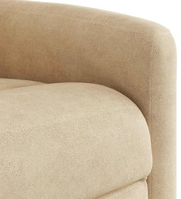 Poltrona de massagens reclinável elétrica microfibra cor creme
