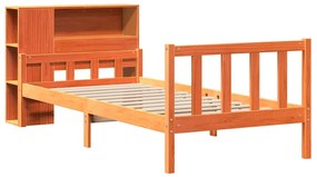 Cama com estante sem colchão 75x190 cm madeira maciça