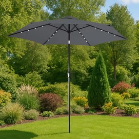 Guarda-sol LED Florida com proteção UV 80+ Ø300 x 250 cm Antracite
