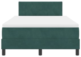 Cama Box com Colchão vidaXL Verde Escuro 120x200 cm Veludo